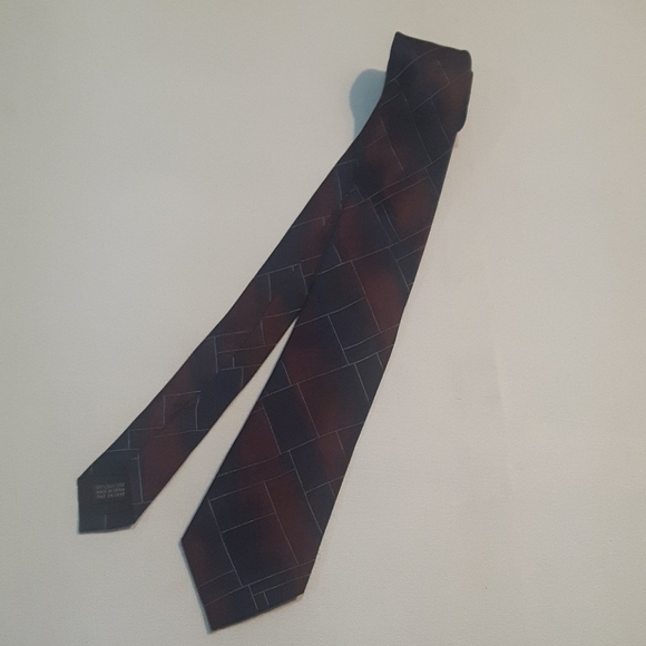 Calvin Klein diamond pattern silk tie - Picture 6 of 7